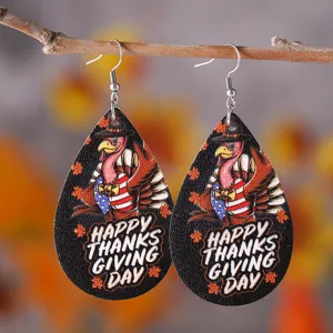 Erntedankfest Truthahn Tropfen Leder Ohrringe festliche Party Schmuck herbstliche Geschenke
