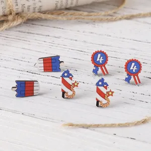 Amerikanischer Unabhängigkeitstag Holz Ohrringe Set, patriotischer Schmuck.