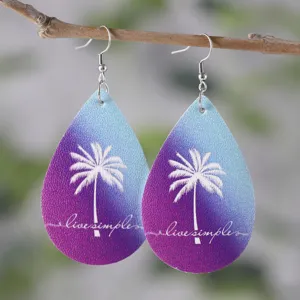 Schicke Farbverlauf Palme Tropfen Ohrringe, perfekt für den Strandurlaub und Sommerstil.