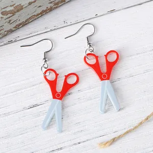 Bonitos pendientes colgantes de tijeras acrílicas para la vuelta al cole regalos divertidos