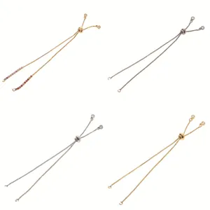 Adjustable sliding bracelet chains copper DIY findings components bulk wholesale items