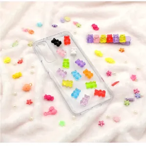 DIY orsetti di resina cabochon retro piatto custodia trasparente per telefono accessori