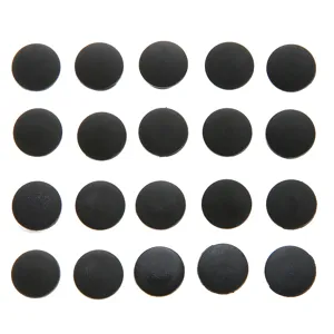Vista dettagliata di bottoni a pressione rotondi in plastica nera, accessori scarpe 20pz