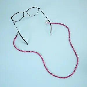 Cadena de gafas de cuentas rosas correa elegante antipérdida para gafas de mujer