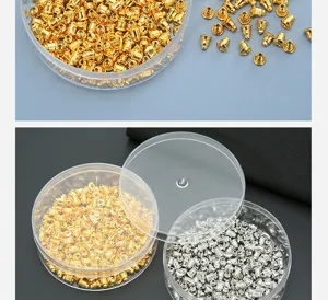 Metall Kugel Ohrring Rueckseite Set, sichere transparente Box Lagerung fuer DIY Schmuck.