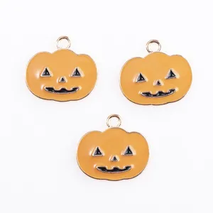 Pendentifs citrouille émail alliage Halloween fournitures de bijoux DIY colliers bracelets
