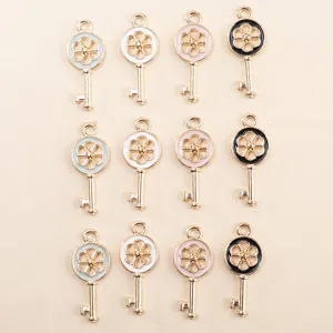 Cute Alloy Enamel Fruit Key Pendant Charms Colorful Jewelry Making Accessories For DIY Necklace Earring Bag Hanging Material