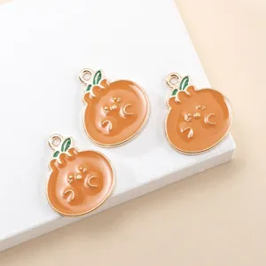 Orange fruit alloy charm for diy jewelry making necklace bracelet keychain pendant accessory