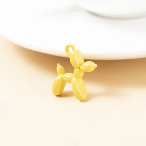 Pendentif en alliage de chien ballon jaune, design 3D mignon pour bracelet collier DIY.