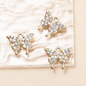 Kristall Schmetterling Anhänger, Strass DIY Schmuck Zubehör für Halsketten Ohrringe Basteln.