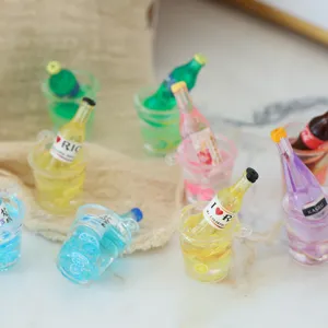 Mini resin drink bottles and ice buckets DIY accessories for phone case charms and toys.