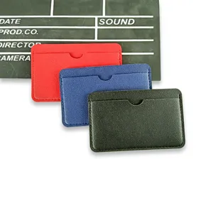 Minimalistische PU lederen kaartthouder, ultradunne portemonnee voor dames en heren slim etui.