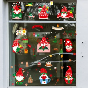 Weihnachten Fensteraufkleber Wichtel Nikolaus Glasaufkleber froehliche Dekoration neu