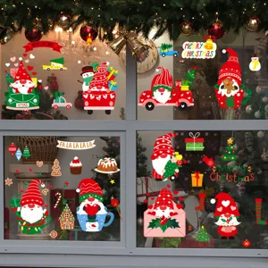 Weihnachten Zwerg Fensteraufkleber statische Aufkleber Feiertag Dekoration Glasfenster.