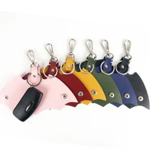 PU leather car key case multi-color portable key ring holder stylish wing design organizer
