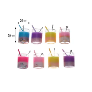 Mini juice cup pendant DIY accessories phone case key chain decorative craft charms