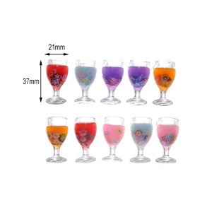Miniatura taza de cóctel de resina DIY abalorio colgante funda teléfono decoración.