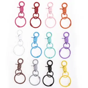 Piezas de Llavero con Cierre de Langosta de Aleación Lacada al Horno Colorido Anillo de Salto Abierto Accesorios de Joyería DIY Componentes de Gancho de Metal