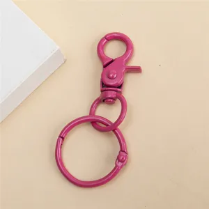 Llavero de metal colorido con mosquetón colgante de bolso accesorio bricolaje DIY