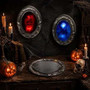 Halloween espejo magico espeluznante retro decoracion de pared accesorios fiesta casa