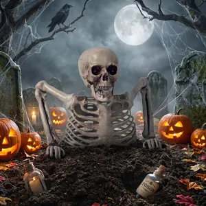 Halloween Skelett Requisite Detailansicht mit realistischer Knochenstruktur für Partydekor.