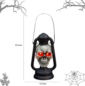 Halloween lanterna teschio portatile retrò orrore atmosfera decorazione LED oggetto festa