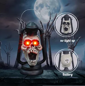 Lampada teschio portatile Halloween decorazione atmosfera orrore retro festa