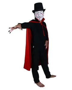 Halloween adulto rosso nero colletto mantello mietitore maschera costume festa top