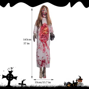 Accessoire suspendu de fantôme effrayant d'Halloween pour fête horreur zombie blonde.