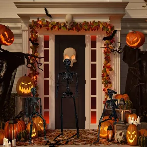 Halloween Schwarzes Skelett Requisite 90cm Stehend Hängend für Spukhaus Party Gartendeko