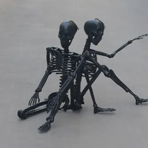 Halloween schwarzes Skelett Requisite 90cm gruselige Party Deko Friedhof Garten Ornament