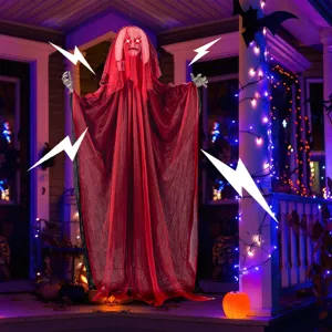 Halloween Gruselige Hängende Geisterbraut Mit Leuchtenden Augen Soundsensor Horror Spukhaus Party Deko Requisiten