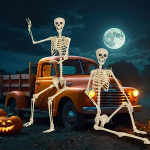 Halloween Realistisches Lebensgroßes Skelett Dekoration Kunststoff Bewegliche Gelenke Menschliche Knochen Geisterhaus Requisiten Deko