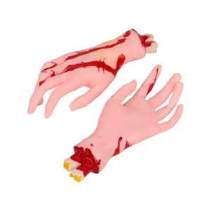 Halloween fake bloody severed hands latex prop scary haunted house party prank decor