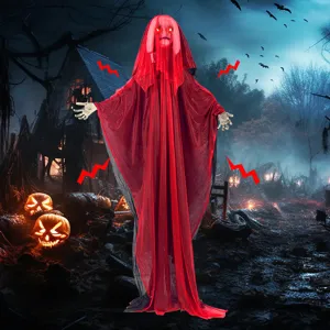 Halloween hängender Geist rote Braut leuchtend gruselig Spukhaus Deko Requisite Grusel Deko
