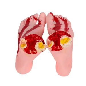 Halloween bloody severed feet latex props scary ghost house prank decor scary human limbs party