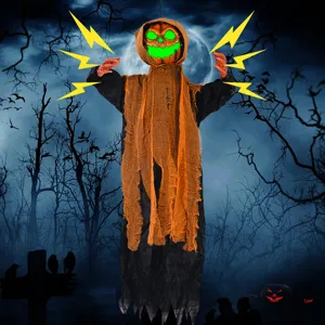 Halloween φωτεινή κολοκύθα κρεμαστό φάντασμα διακόσμηση τρόμου για αποκριάτικο πάρτι σπίτι