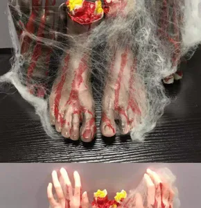 Halloween latex simulated severed hands and feet props spooky haunted house party decor.
