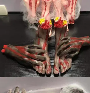 Halloween realistic latex severed hands and feet props bloody horror party decoration props