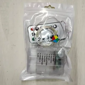 LED copper wire string lights with remote control and battery box for Halloween home decor.