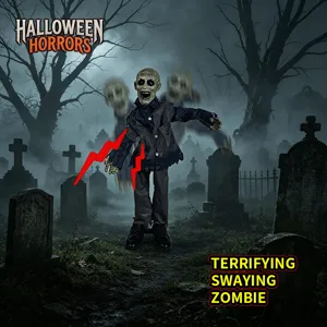 Halloween prop zombie elettrico oscillante 1m decorazioni animate spaventose festa