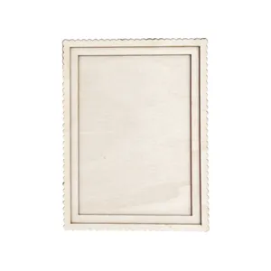Unfinished wooden frame scalloped border DIY craft handmade accessory for embroidery patch.