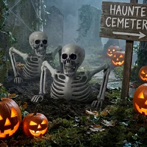 Halloween Skelett Dekoration halber Körper gruselige Requisite für Party Friedhof Deko