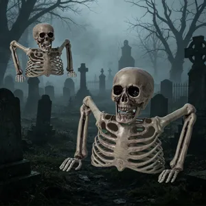 Halloween halbes Skelett Requisiten gruselige Friedhof Dekoration simulierte menschliche Knochen