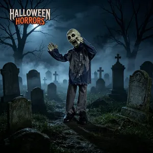 Halloween prop zombie elettrico in piedi 1m fantasma oscillante con suono decorazione