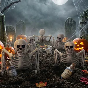 Halloween halbes Skelett Requisiten für gruselige Party Friedhofs-Szene Dekoration.
