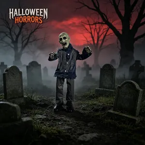 Halloween zombie elettrico oscillante fantasma supporto, 1 metro decorazione festa.