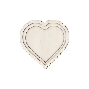 Wooden heart shaped frame DIY embroidery patch accessory blank wooden base for crafts