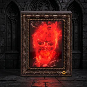 Halloween φωτεινός μαγικός καθρέφτης τρομακτικό κρανίο κορνίζα vintage γοτθική διακόσμηση πάρτι