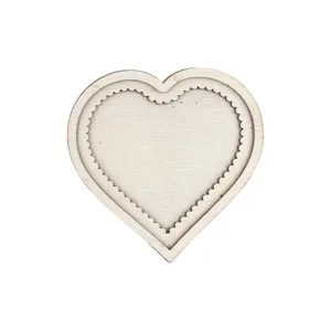 Wooden heart embroidery frame blank DIY handmade craft accessory sewing wooden base for fridge magnet